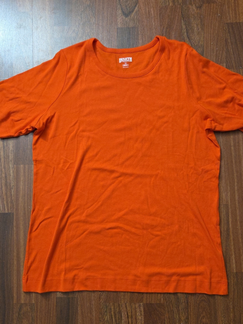 Duluth Trading Co Bright Orange Short Sleeve Crew - Like New